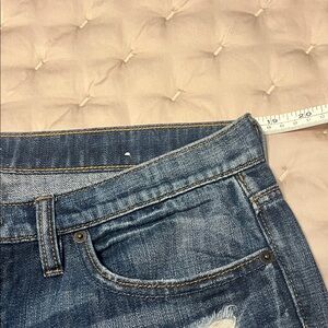 LOFT Mid-Rise Distressed Blue Denim Jeans